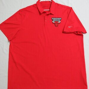 L-2XL BULLS Red Nike Dri-Fit Men's db #D05 Polo Shirt
